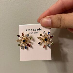 Kate Spade Gold Multi color Firework Floral Studs Earrings